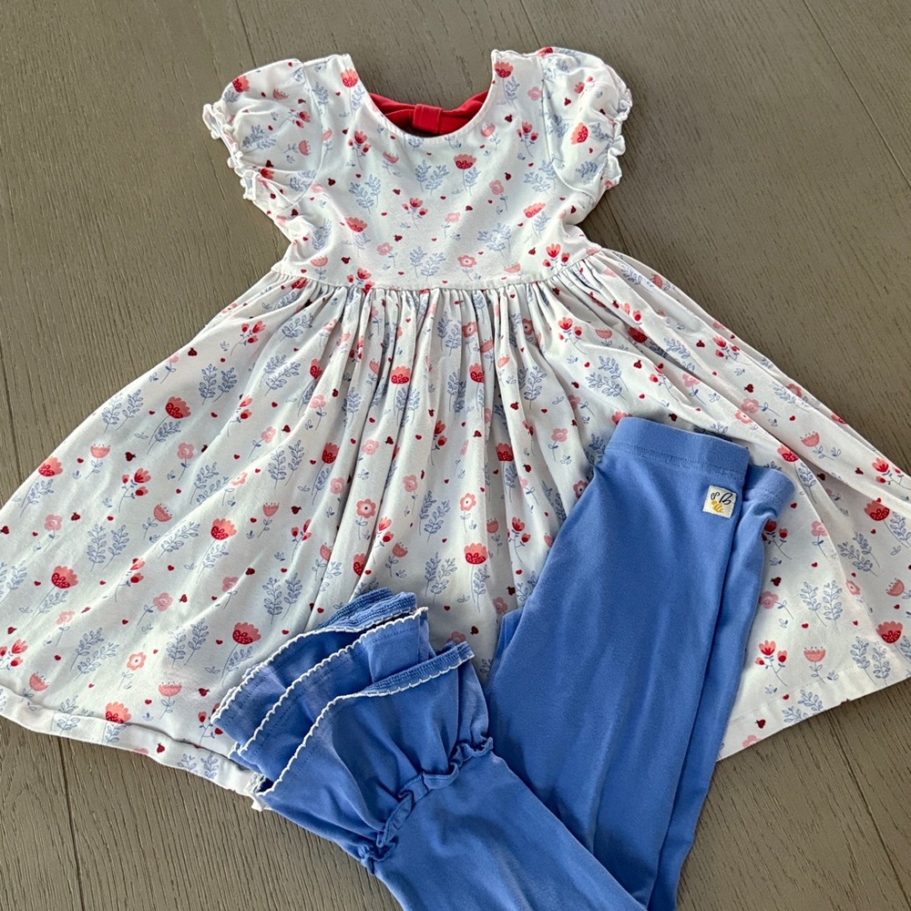 Wildflowers Dress and Ruffle Bottom Pants